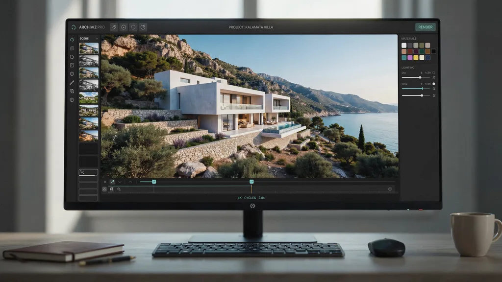 Kefalonia 3D Residence Illustration - Sun Ionian Architects